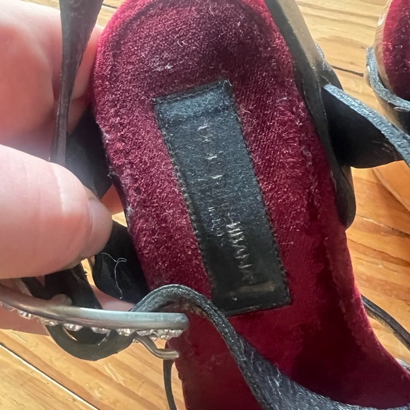 Y2K Dolce & Gabbana Black Leather Platform Wedge Ankle Strap Sandals Size 36.5 - Picture 12 of 14